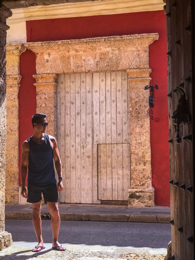 massive door in Cartagena Colombia