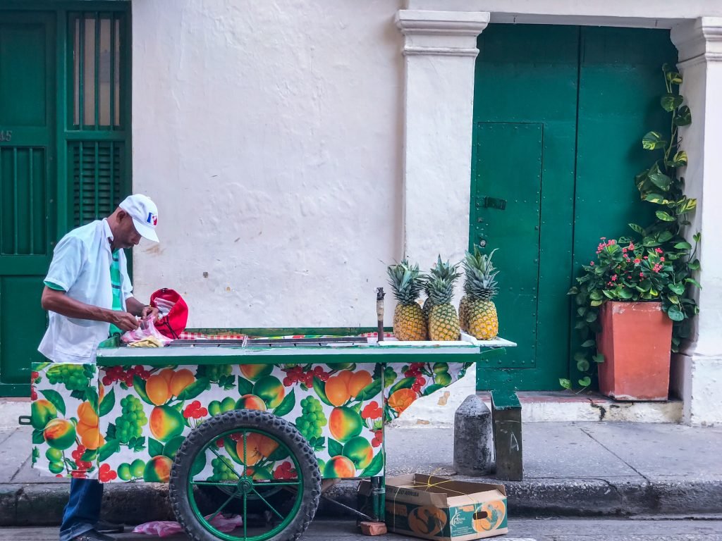 Pineapple street vendor cartagena colombia