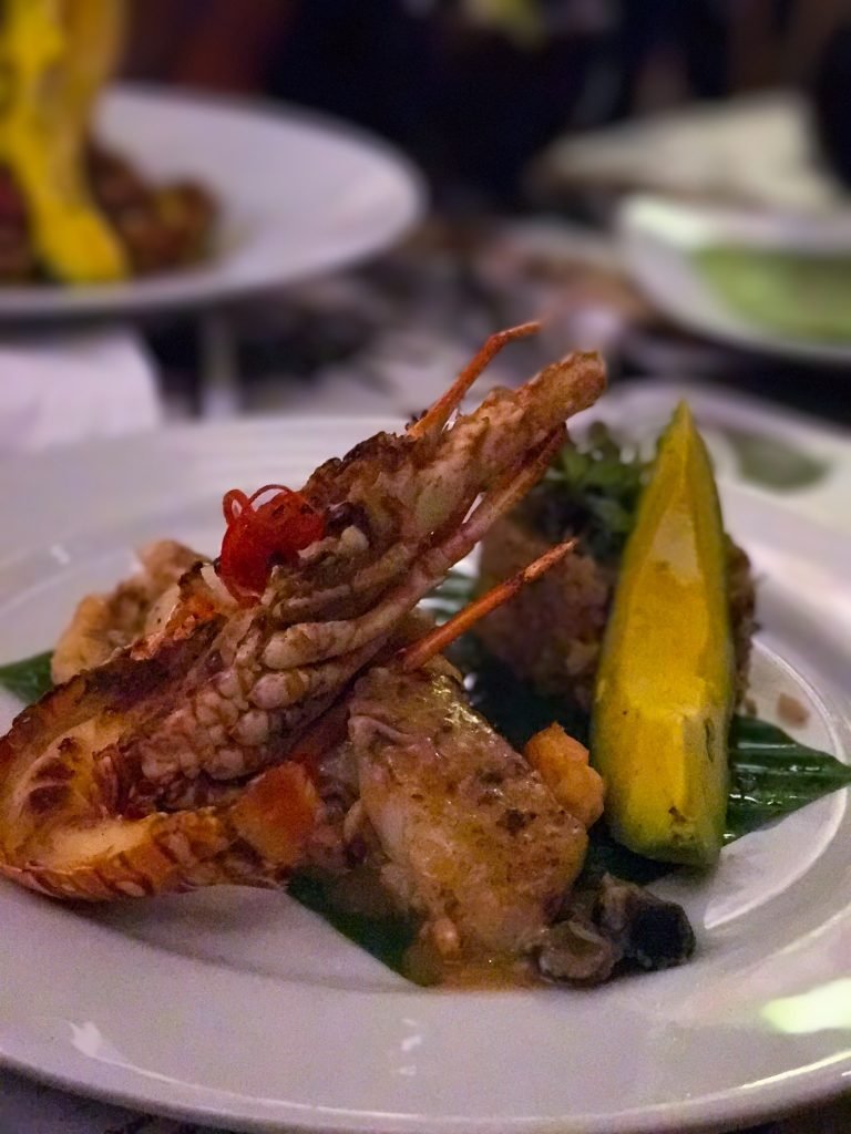 seafood dinner in La Mulata Cartagena Colombia