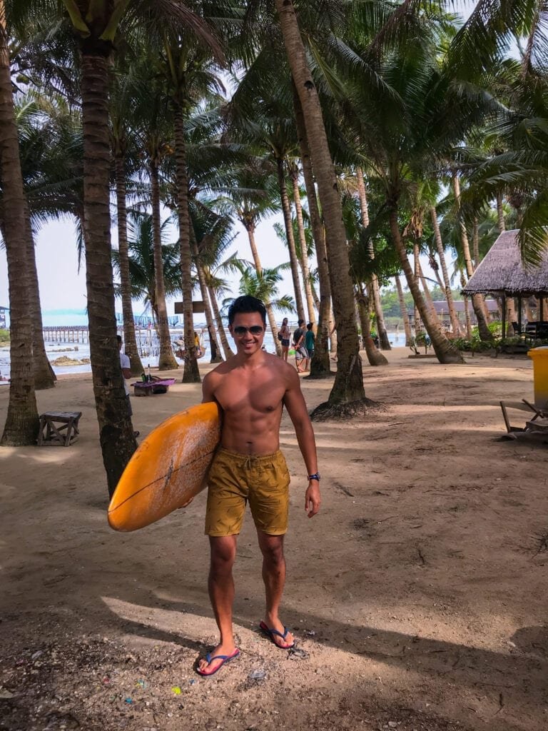 surfing in cloud 9 siargao island philippines